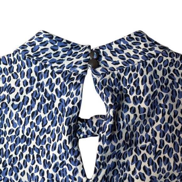 J. McLaughlin blue leopard print blouse size small - Picture 5 of 13